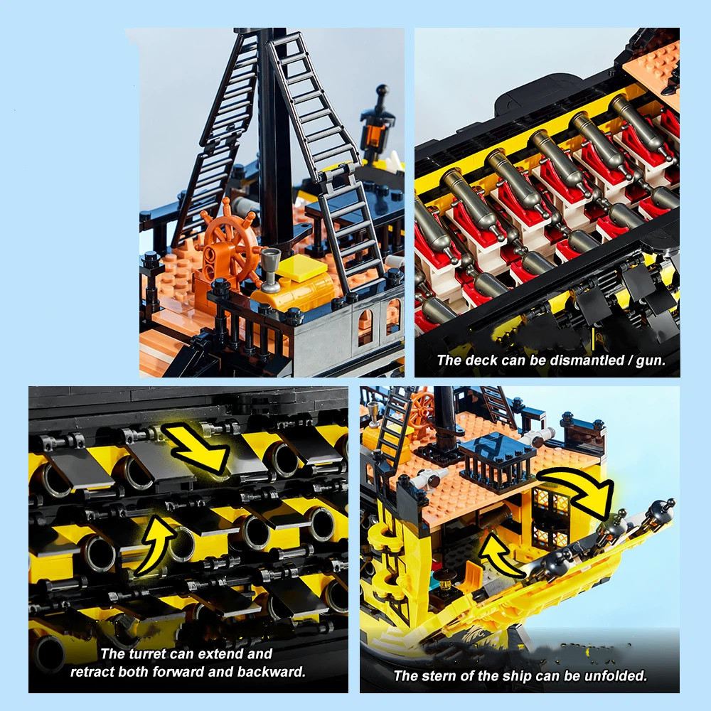 2475PCS Pirate Ship Building Blocks Set Creative Passenger Ship Assemble Bricks Educational Toy for