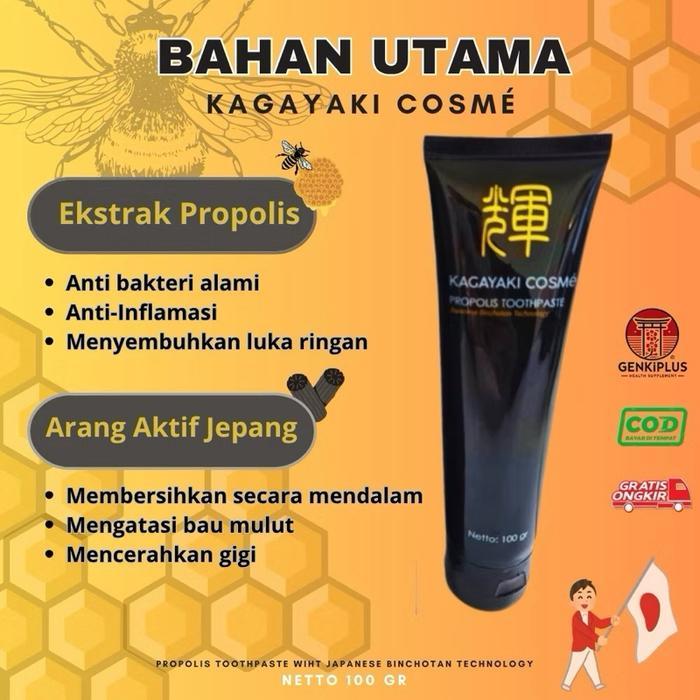 Maria - Pasta Gigi Propolis Dan Binchotan Premium Jepang - Kagayaki Cosme - Bebas Bakteri & Napas