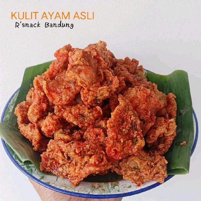 

KERIPIK KULIT AYAM CRISPY 500GR GURIH, RENYAH, KRIUK-CEMILAN ASIN GURIH PEDAS DAUN JERUK