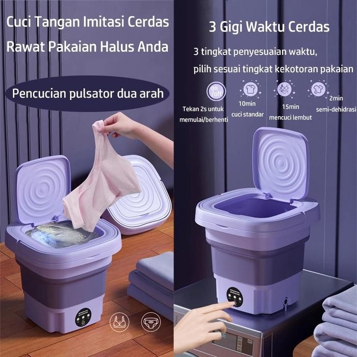 8L Mesin Cuci Lipat Otomatis -Mesin Pengering Pakaian Washing Machine mesin cuci.
