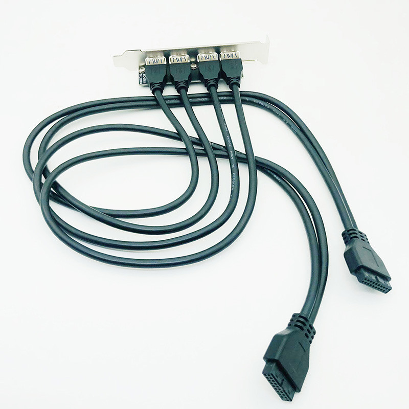 Motherboard Usb 3.0 20 Pin To 4 Port Usb3.0 Baffle Adapter 60Cm Cable Usb 3.0 Back Panel Expansion