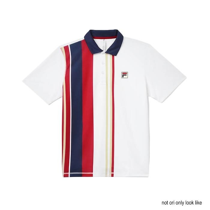 Kaos Tenis Training Jersey Pria Wanita Anak Model kerah Club Stripe