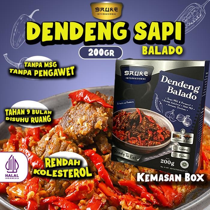 

DISKON SAUKE DENDENG BALADO 200gr, LAUK SIAP SAJI /LAUK INSTAN RENDAH KOLESTEROL/MAKANAN SIAP