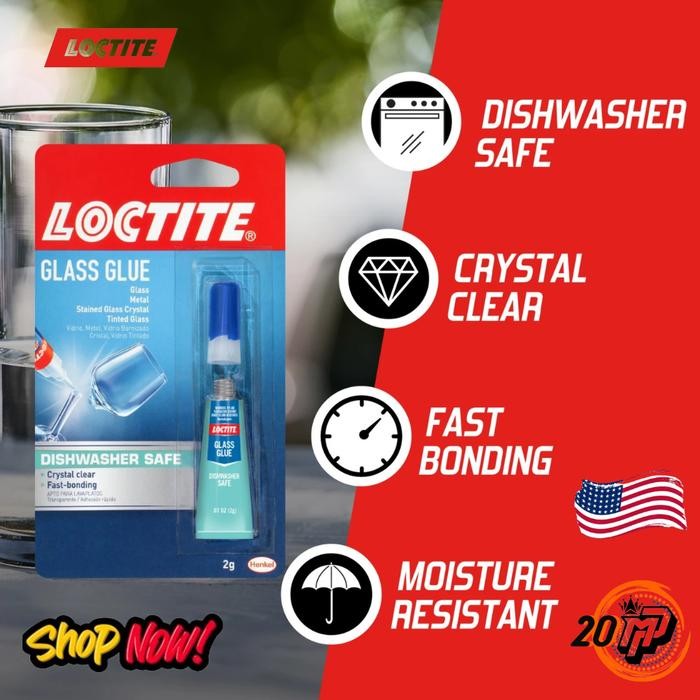 

LOCTITE LEM PEREKAT KACA GLASS GLUE USA