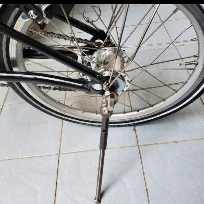 Ready kickstand titanium sepeda lipat standar SILVER 3sixty bromptonN kreuz Terlaris