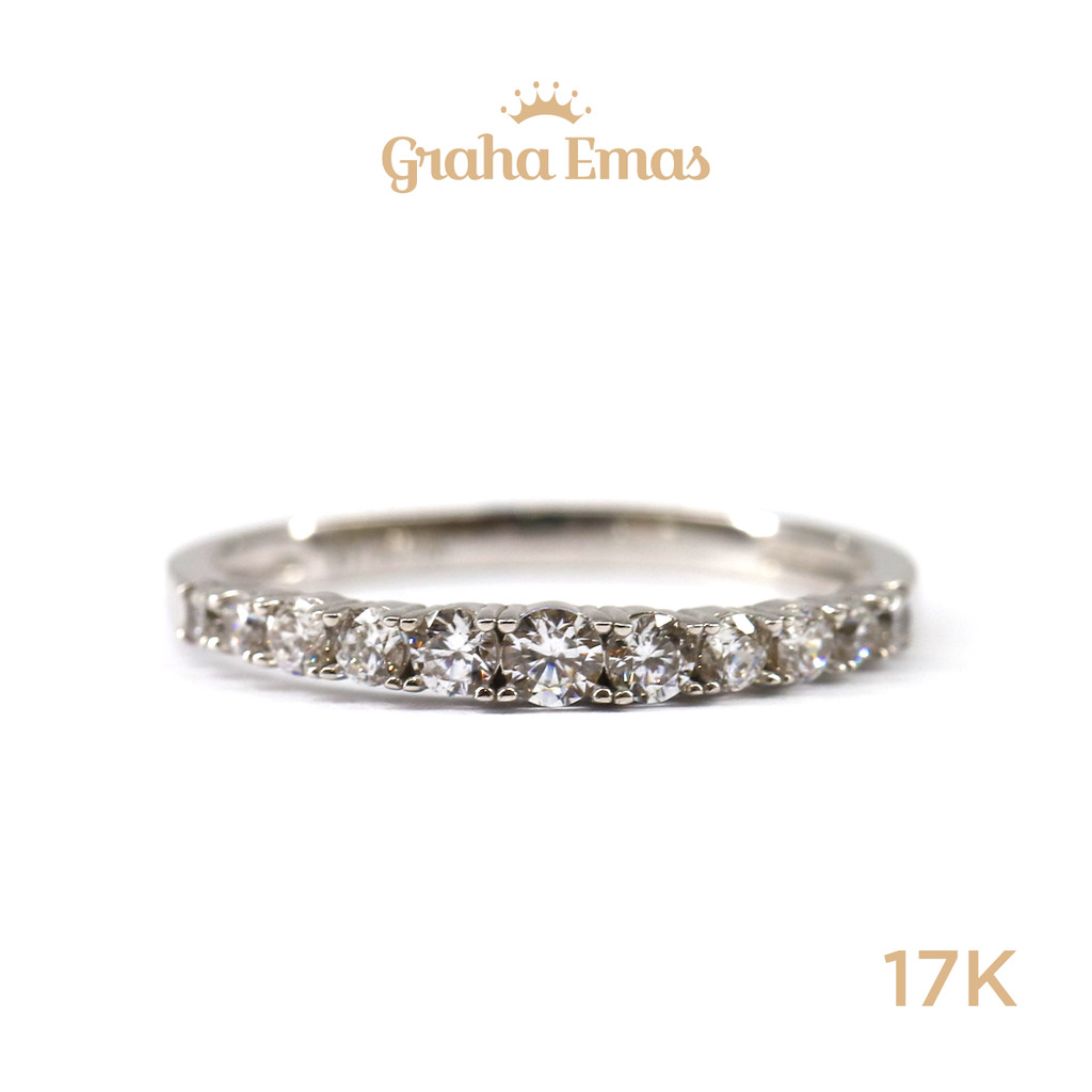 Graha Emas Cincin Emas Putih Listring 17K - White Gold Ring Listring Model 17ct [ 0170 ]