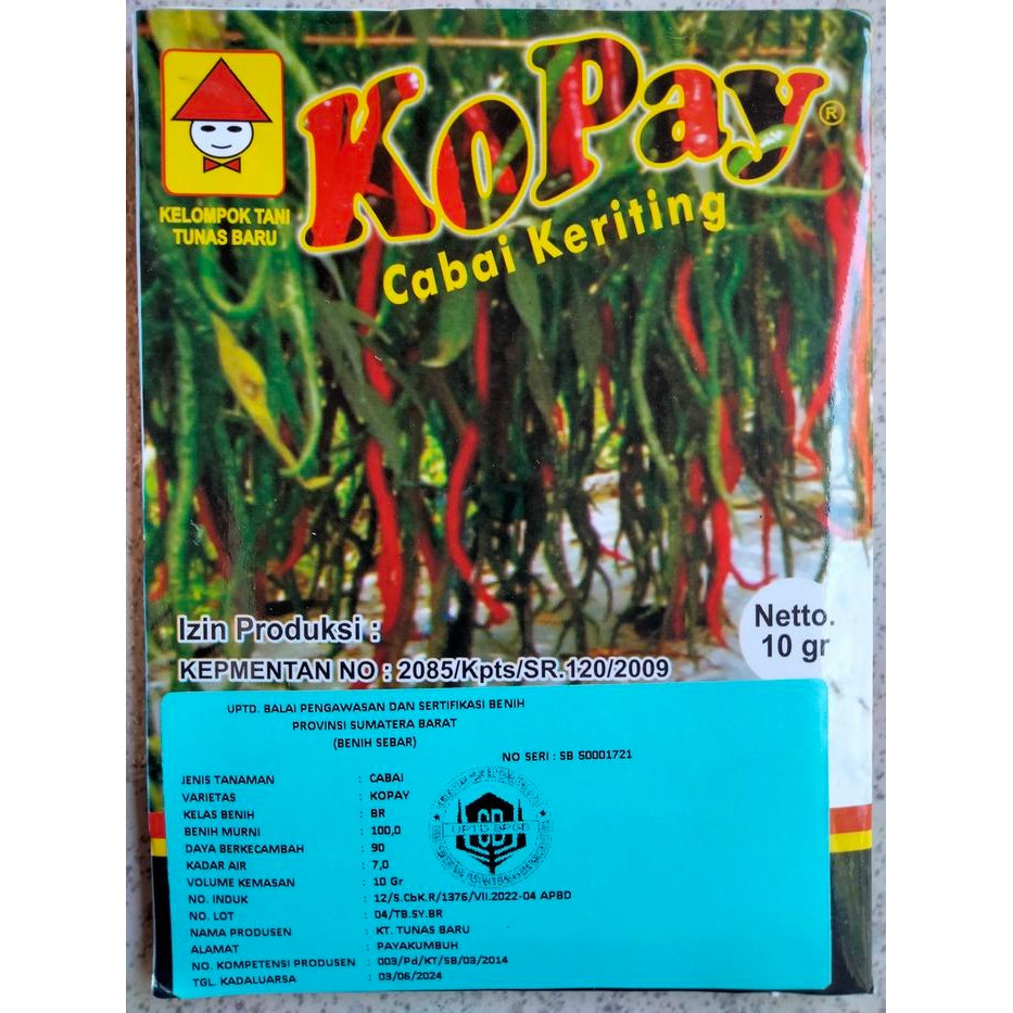 Terlaris Benih Cabe Merah Keriting Kopay 10 Gram - Cmk Kopay - Bibit Cabai Cabe Kopay Kopai Copay
