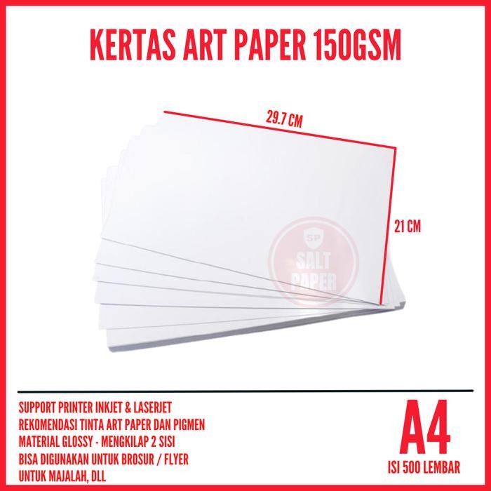 

Kertas Art Paper A4 150 gsm / Art Paper A4 150 gr isi 500 Lembar