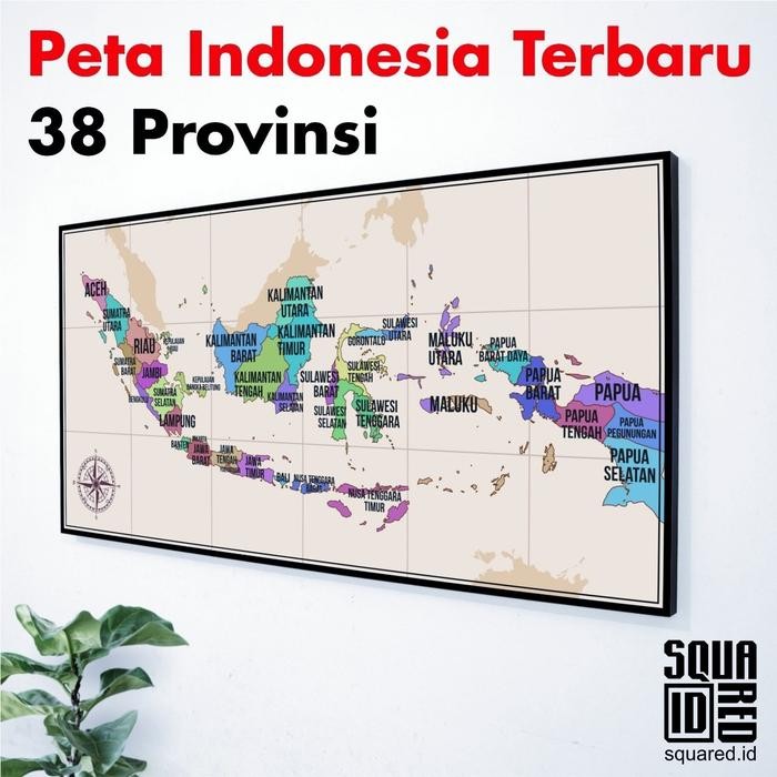peta indonesia hiasan dinding besar 120x60cm