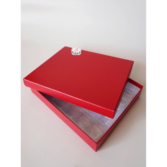 DISKON Hard Box Nastar (Merah) 30 Sekat Mika + Plastik Vakum