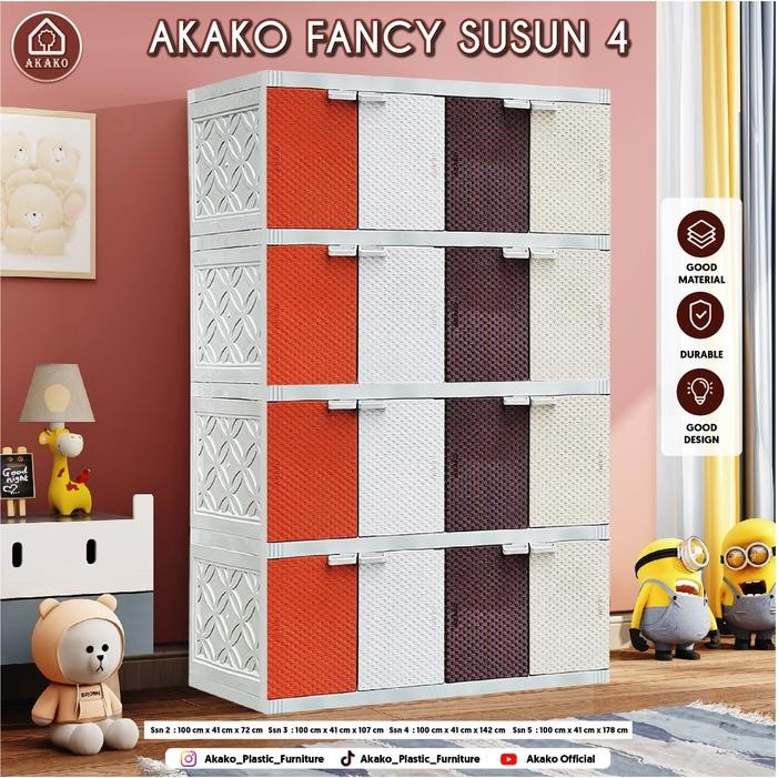 Akako Fancy Lemari Plastik Pakaian Lemari Buffet Serbaguna