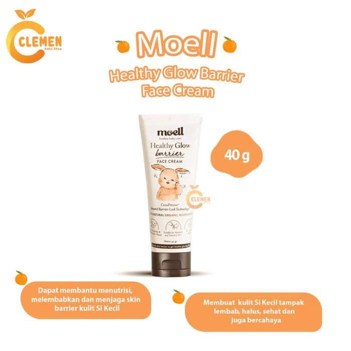 Terbaik Moell Face Cream 40Gr / Healthy Glow Barrier Face Cream - Pelembab Wajah Bayi 100% Ori