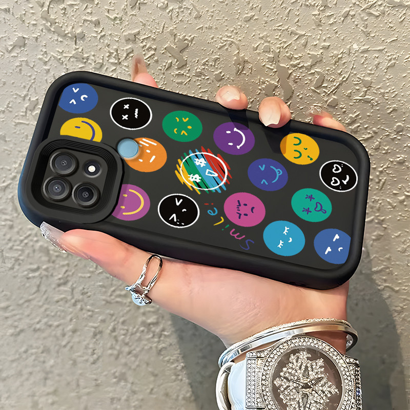 Casing Hp OPPO A15 A15s A35 Case Casing Emoji tas pola HP Kasing Silikon Softcase mata langit tangga