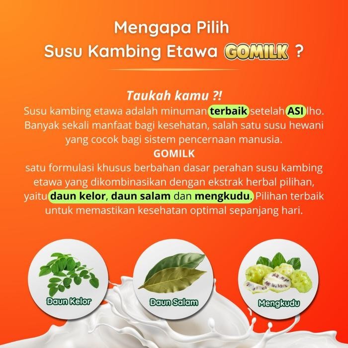 

New Gomilk 200g Susu kambing Etawa Plus Herbal Daun kelor