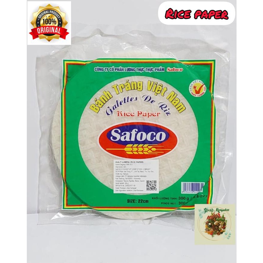 

Rice Paper / Kulit Lumpia Safoco / Banh Trang Vietnam