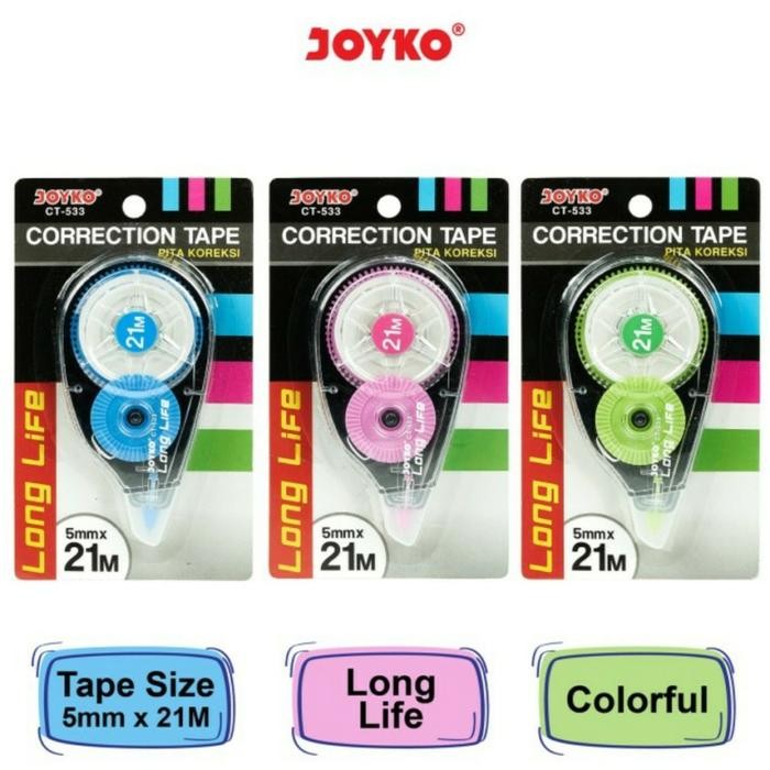 

New Tip Ex Correction Tape JOYKO CT-533 Long Life 21 Meter - Satuan