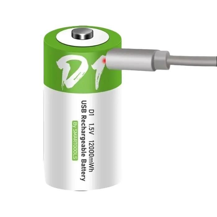 RJ Baterai Charge Size D Besar Smartoools 1.5V Port Type C I Batre Li-ION USB Recharge Battery