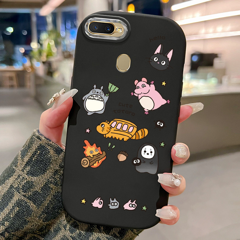 Casing Hp Untuk OPPO A7 A5s A12 A12s A11k Case Animasi kartun Kesing ponsel Kasing Ketebalan Tangan 