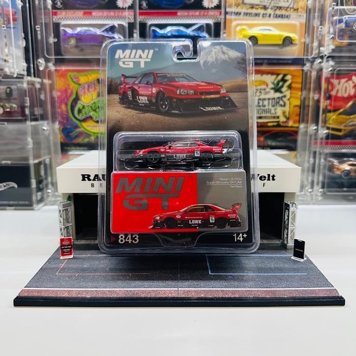 Pilihan- Mini Gt 843 Lb Er34 Super Silhouette Nissan Skyline #5 Red Black Blister Packaging