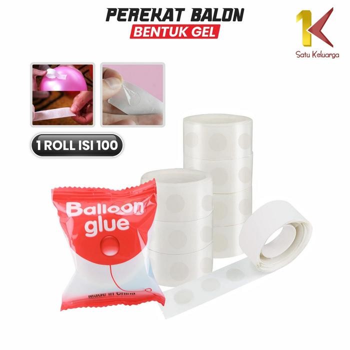 [COD] SK C1000 Lem Balon 1 Roll Isi 100 Dot Double Tape Dekorasi Ulang Tahun