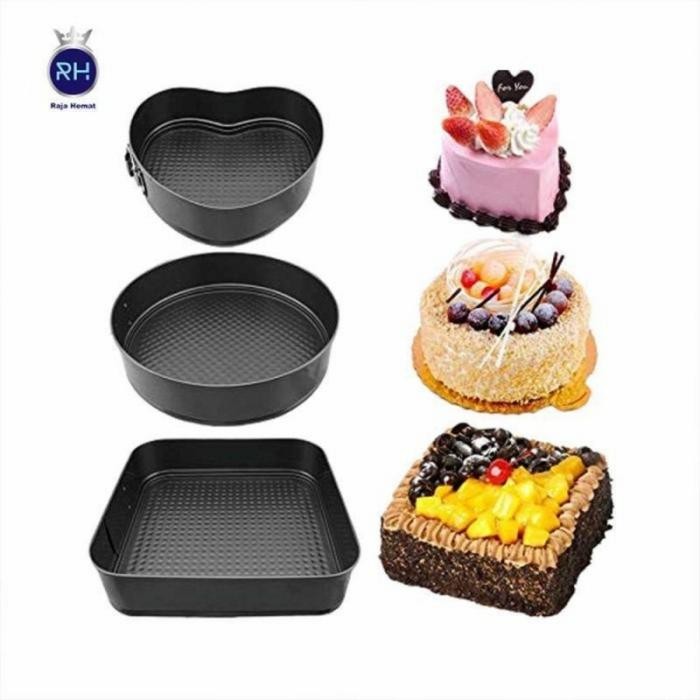 HM Cake Mould Cetakan Kue Loyang Bongkat Pasang Set Isi 3 Pcs