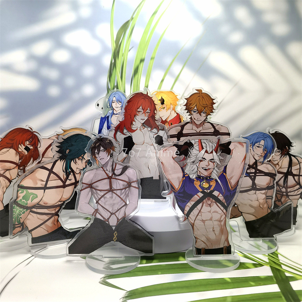 Anime Figure Genshin Impact Xiao Itto Ayato Zhongli Diluc Thoma Acrylic Model Plate Desk Decor Stand