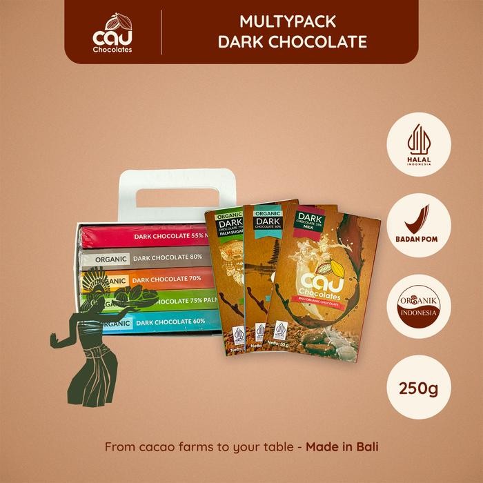 

CAU CHOCOLATES - Dark Chocolate Multypack / Paket Cokelat - 250 gr