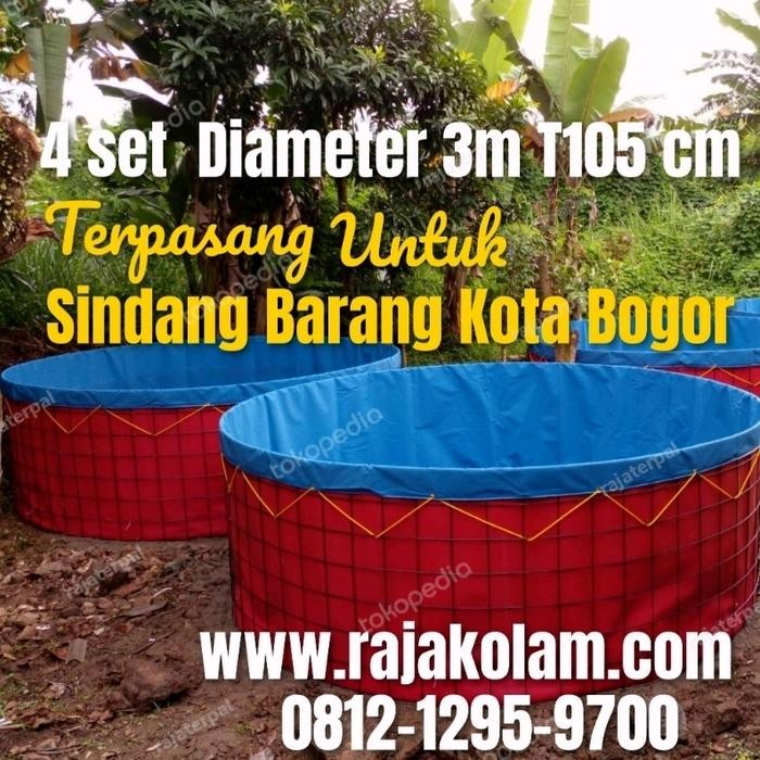 KOLAM BUNDAR FULLSET DIAMETER 3M TINGGI RANGKA 105CM PLUS TUTUP K