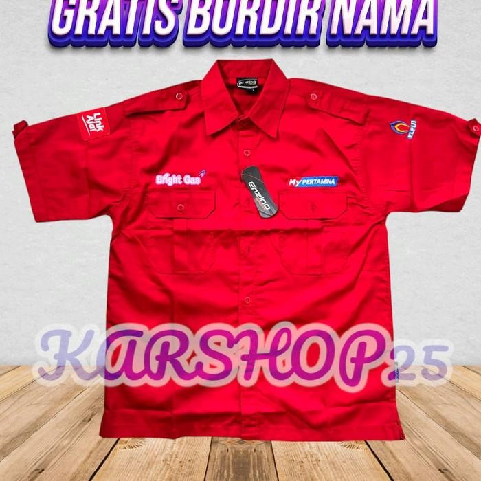 KEMEJA KERJA BRIGHT GAS SERAGAM BRIGHT GAS ATASAN BAJU BRIGHT GAS KEMEJA MY PERTAMINA BRIGHT GAS