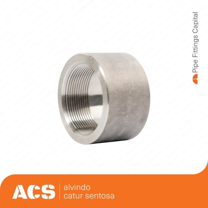 HALF COUPLING DRAT 1 INCH STAINLESS F316-316L NPT 3000# BW