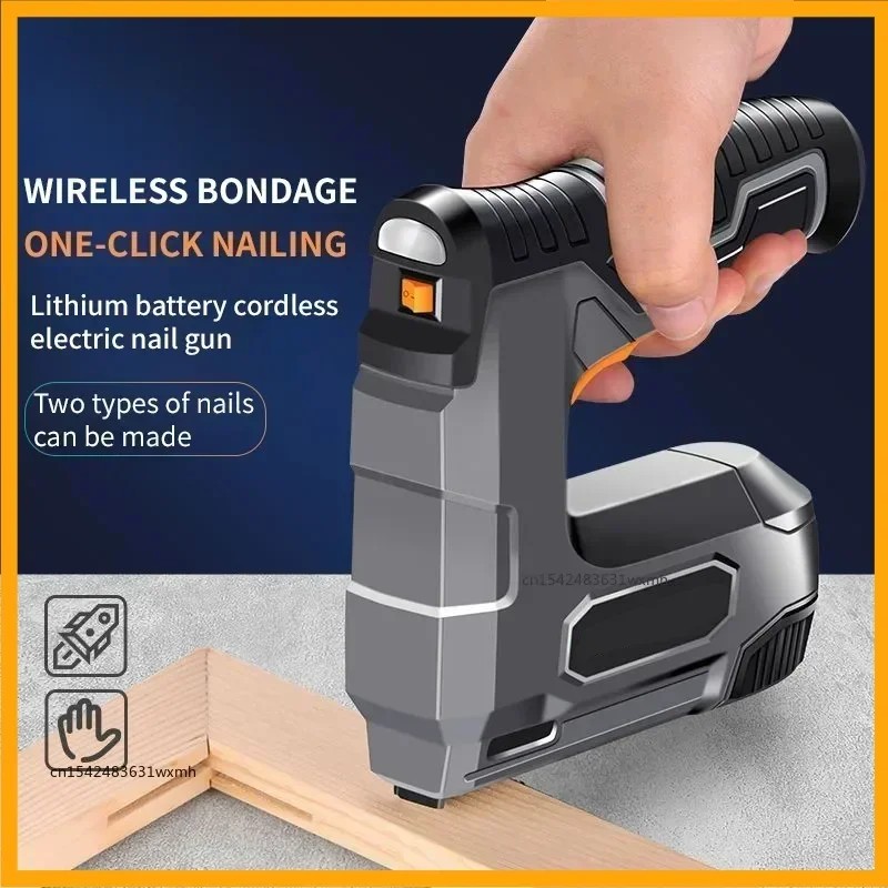 Electric Nail Gun Lithium Battery Wireless Nail Gun Furniture Staple Gun for Frame Staple