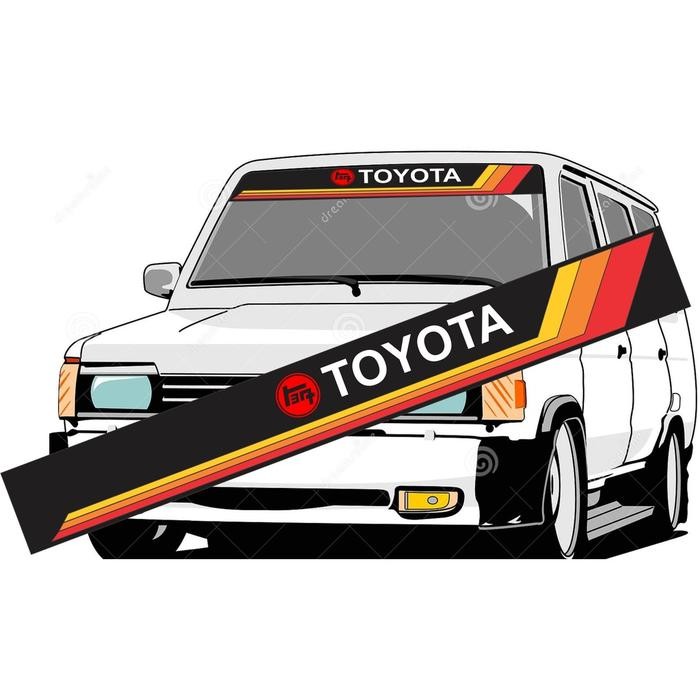 Ready Cutting Sticker Poni Mobil stiker Kaca Depan TOYOTA retro kijang