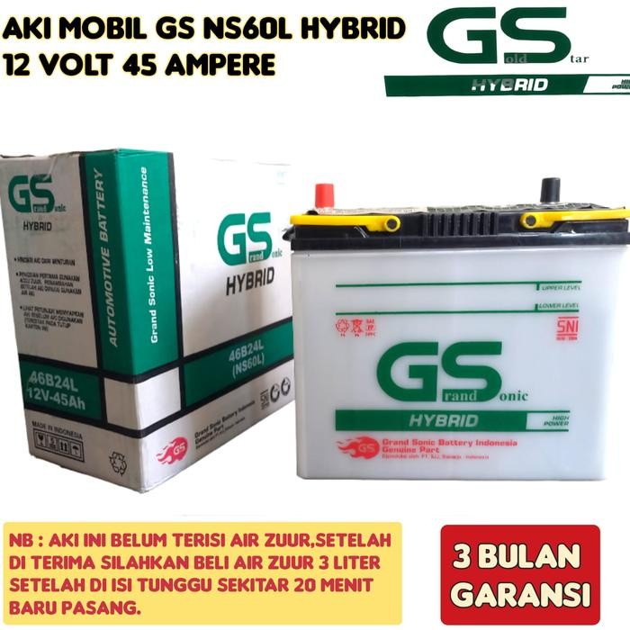 wcp4- Aki Mobil Avanza/Rush/Taruna/Xenia/Escudo Gs Gold Star Ns60 Premium 45 Ampere