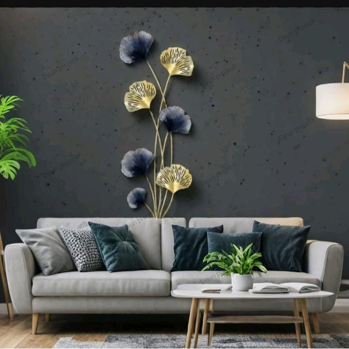 hiasan dinding modern daun projek mewah dan elegant