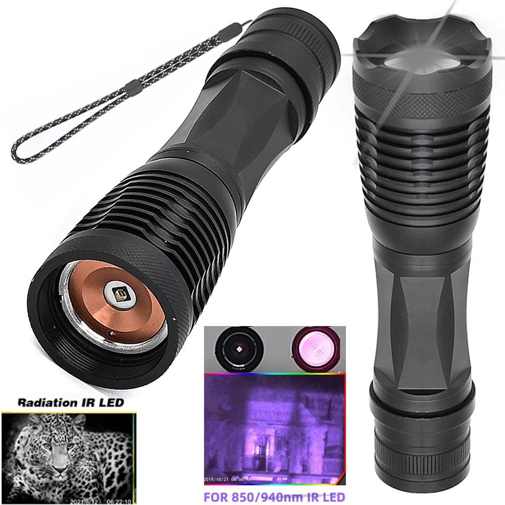 940nm infrared light 850nm IR Flashlight Infrared Illuminator USB Rechargeable Zoomable Waterproof