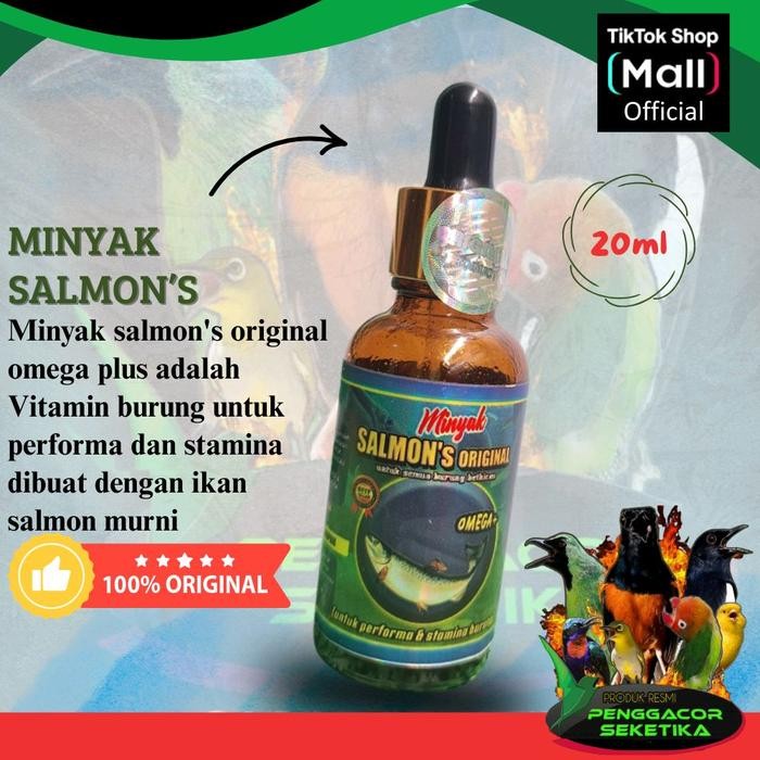 Phoenix Petindo - Minyak Salmon Omega Plus Penggacor Semua Burung Kicau 20Ml