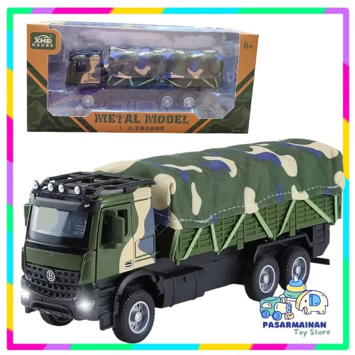 STOK TERBATAS  MAINAN MOBIL DIECAST TRUCK MILITARY TRANSPORT SKALA1:35 ALLOY DIECAST METAL MODEL