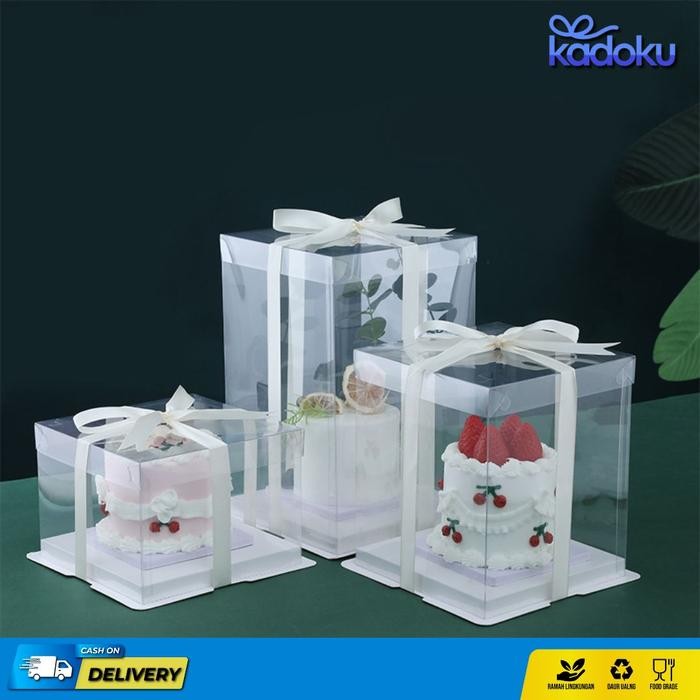 Kotak Kado Transparan / Box Mika Transparan / Box Kue Mika / Box Kue Tart Mika / Box Kue Mika Bn02