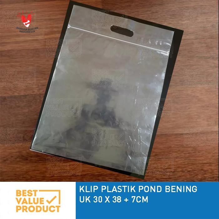 Plastik Klip Ziplock Pond Bening 30 X 38 / Klip Pond 30X38+7 Cm Promo 