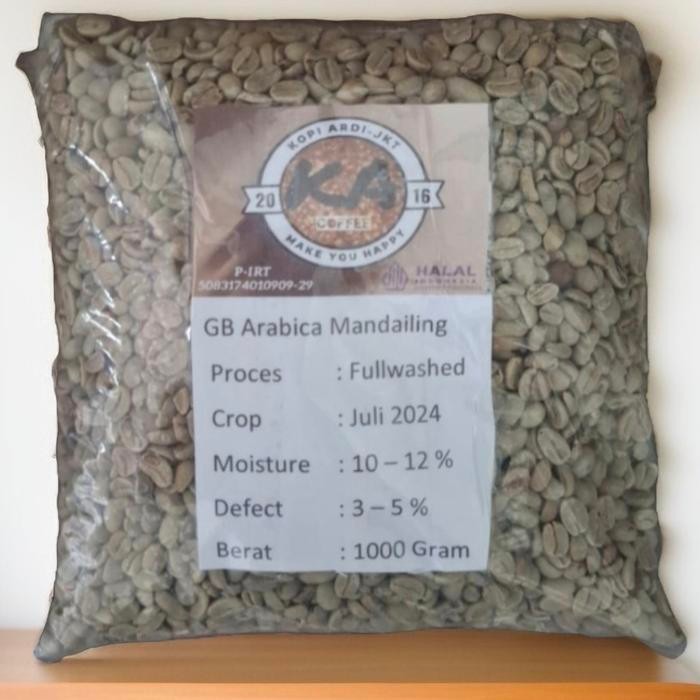 Ready- Green Bean Atau Biji Kopi Mentah Arabica Mandailing 1 Kg Coffee Espresso -Gratisongkir
