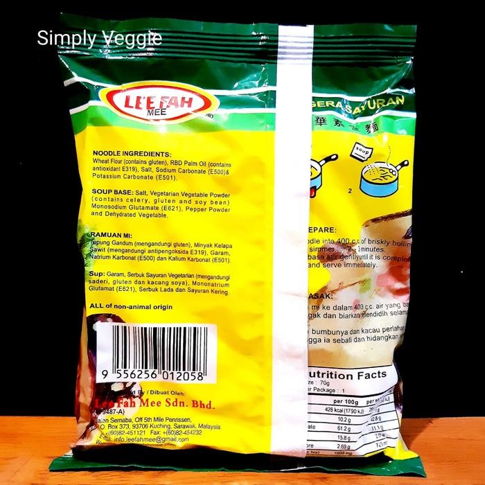 by3n- Lee Fah Soup Mie Instant Vegetarian / Mie Instant Lee Fah Rasa Sup