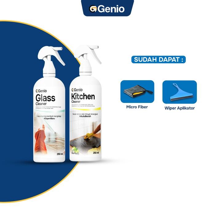 PROMO Genio PAKET BUNDLING Genio Kitchen Cleaner & Genio Glass Cleaner - Pembersih Serbaguna Rumah