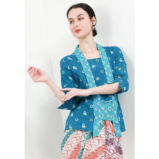 TERMURAH Kebaya Jumputan Batik Katun Khalisa Batik - Tosca READY STOCK