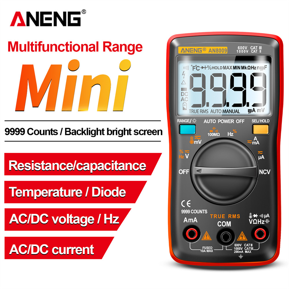Aneng An8009 Multimeter Digital Transistor Tester Capacitor Multimetro Tester Capacitance Meter Temp