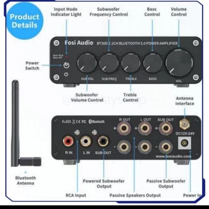 Murah Fosi Audio Bt30D Pro Bluetooth Power Amplifier Terlariss 