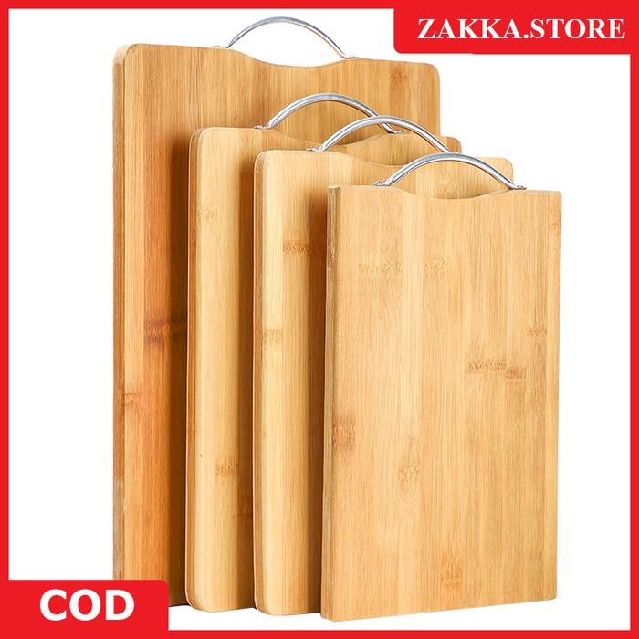 Zakkastore Talenan Bambu Premium Talenan Premium Bulat Potong Buah Sayur Daging Extra Tebal Talenan