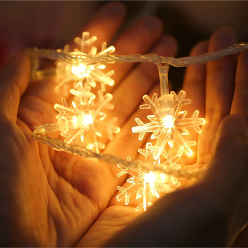 Snowflake LED Lights Christmas Decoration Home Xmas Tree Hanging Garland Christmas Ornaments 2023 Ne