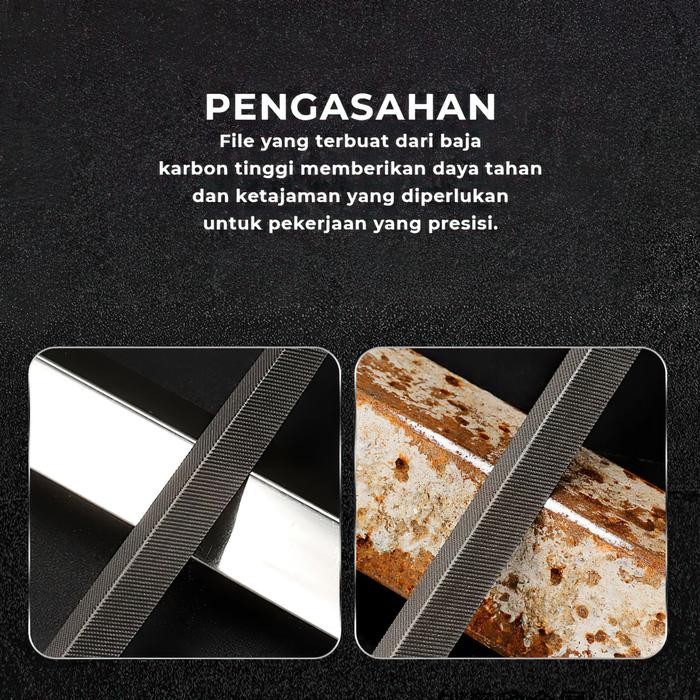 Lansungkirim- Allefix Besi Pengasah Kayu 8 Inch Kikir Besi Woodworking Files 5 Jenis - 6737