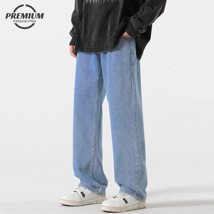 ftxr- Celana Jeans Pria Baggy Pants Pria Kulot Jeans Oversize Loose Pants Jumbo Celana