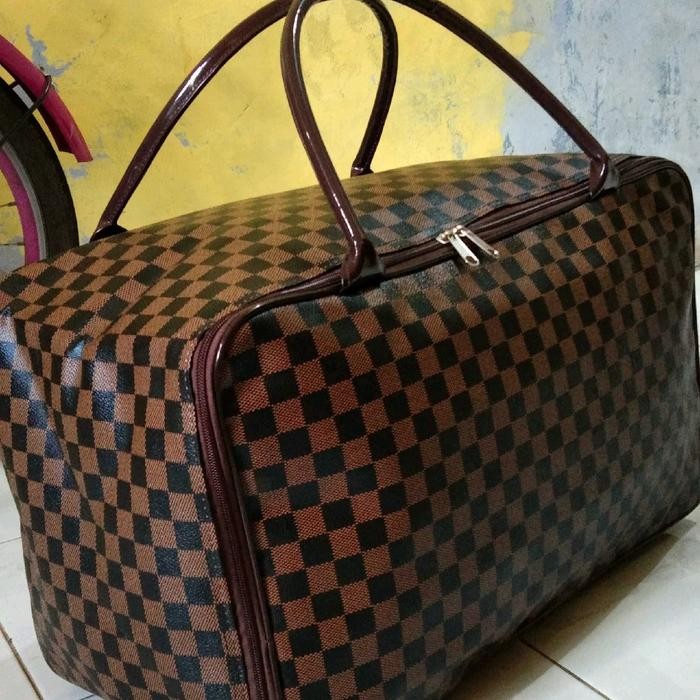Travel Bag Jumbo Tas Pakaian Jumbo Tas Mudik Jumbo Tas Travel Jumbo Kanvas Kulit Sintetis Uniseks